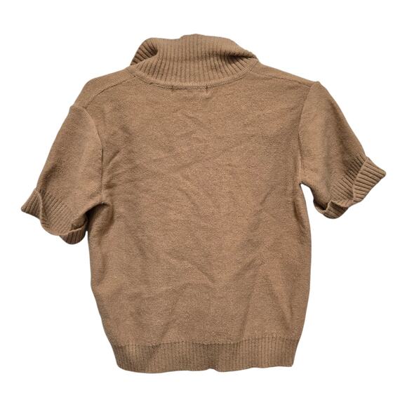 Rokoko Camel Knit Short Sleeve Sweater Polo Collar Women’s Small - Picture 2 of 8